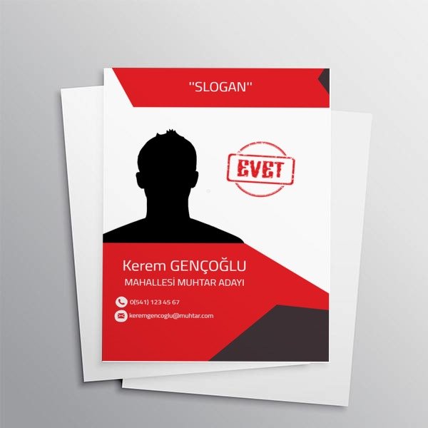 Seçim Broşürü Kırmızı online tasarla