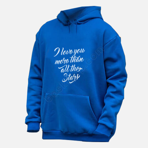Seni Tüm Yıldızlardan Daha Çok Seviyorum Baskılı Renkli Hoodie online tasarla