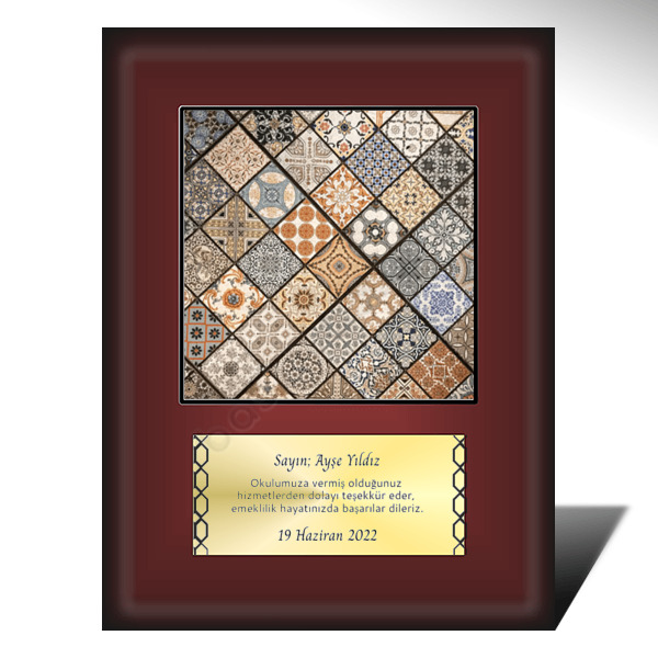 Seramik Desenli Ahşap Plaket online tasarla