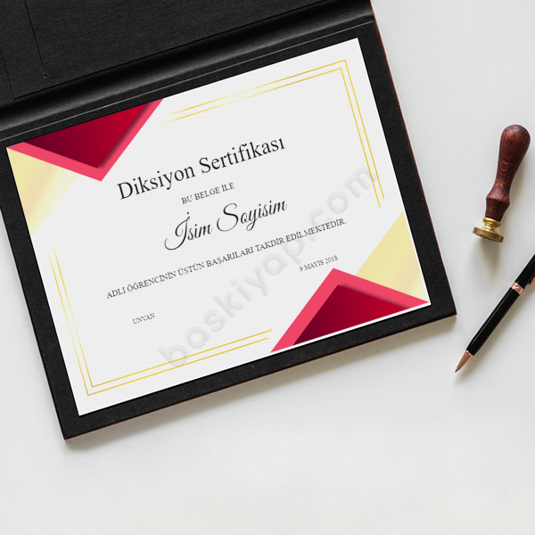 Diksiyon Sertifikası online tasarla