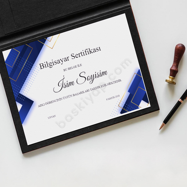 Bilgisayar Sertifikası online tasarla