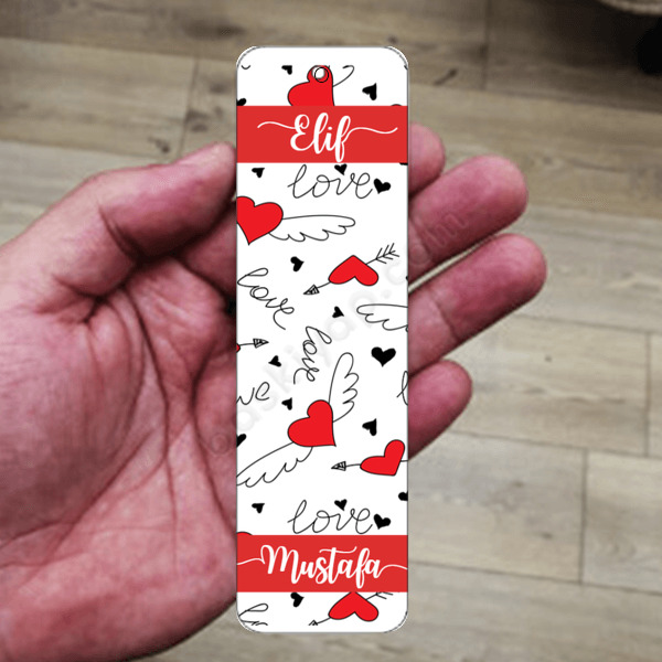 Sevgililer Günene Özel Metal Kitap Ayracı online tasarla