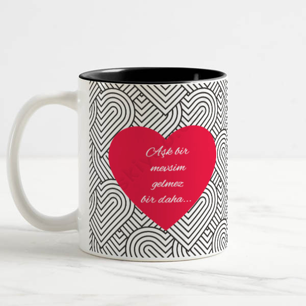 Sevgililer Günü Hediyesi İçi Siyah Kupa online tasarla
