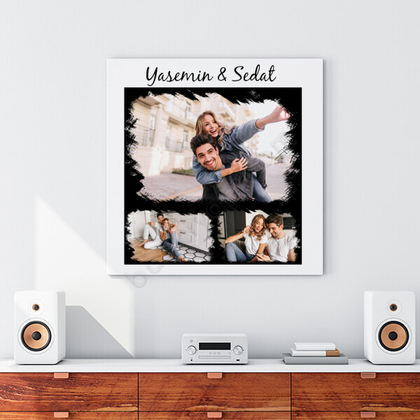 Sevgililer Günü Tasarım Çerçeveli 40X40 Kanvas Tablo online tasarla