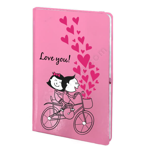 Sevgililer Günü Tasarımlı Tarihsiz Pembe Ajanda online tasarla