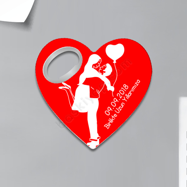 Sevgililer Gününe Özel Kalp Magnet Açacak online tasarla