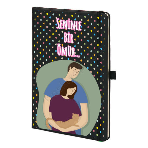 Sevgililer Gününe Özel Siyah Ajanda 2 online tasarla