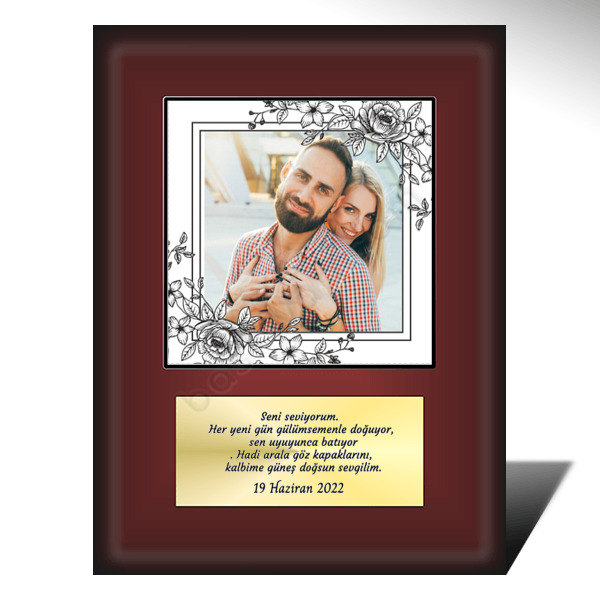 Sevgiliye Fotoğraflı Plaket Tasarımı online tasarla