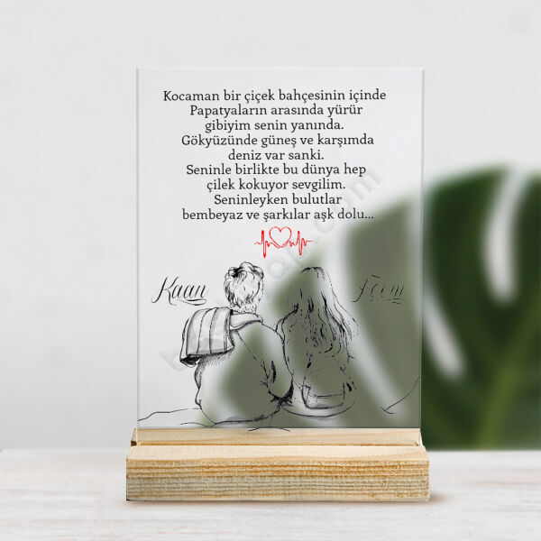 Sevgiliye Hediye 2 Pleksi Masaüstü Stand online tasarla