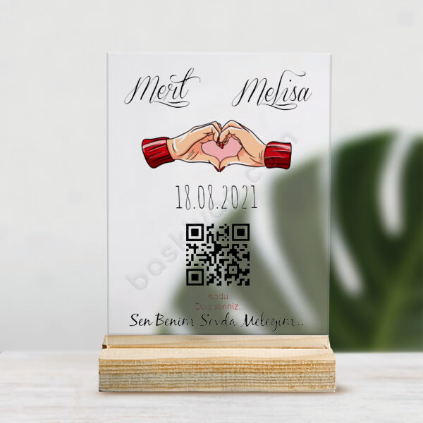 Sevgiliye Hediye Pleksi Masaüstü Stand online tasarla