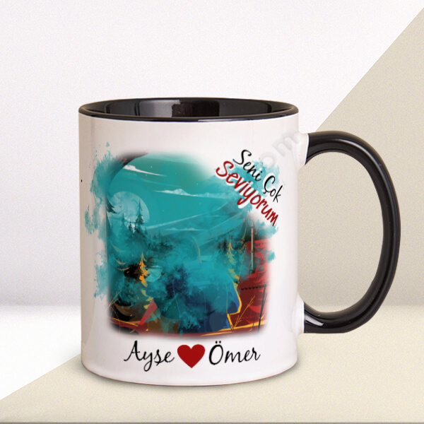 Sevgiliye Özel Çift Kupası online tasarla