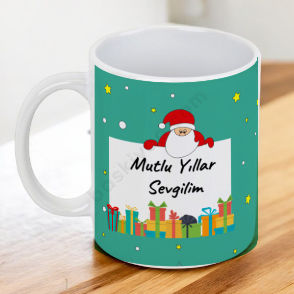Sevgiliye Özel Yılbaşı Tasarımlı Kupa online tasarla