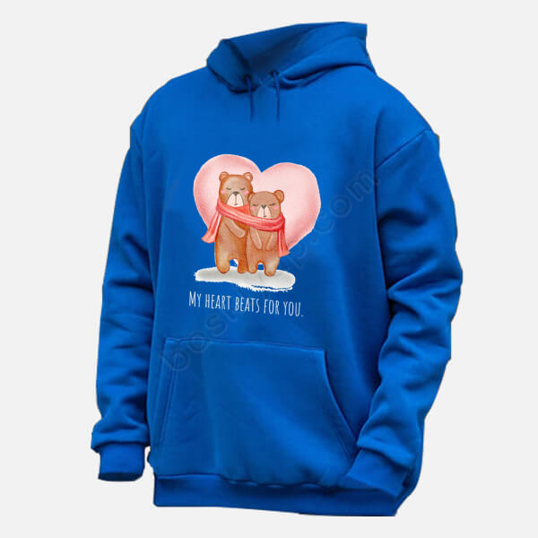 Sevimli Aşık Ayıcıklar Baskılı Renkli Hoodie online tasarla