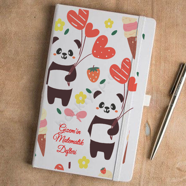 Sevimli Ayıcık Tasarımlı Beyaz Ajanda online tasarla