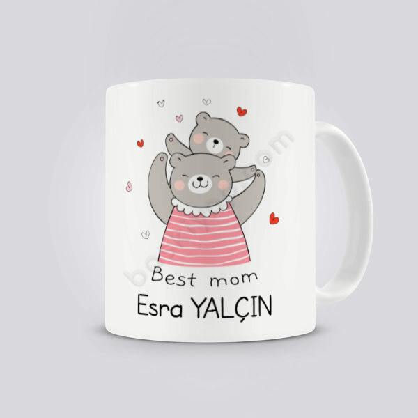 Sevimli Ayıcıklar Anneler Günü Temalı İsme Özel Baskılı Kupa online tasarla