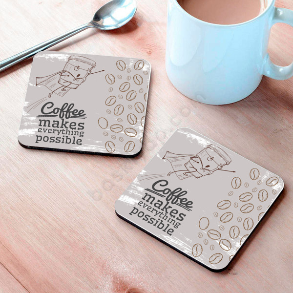 Sevimli Kahve Bardak Altlığı online tasarla