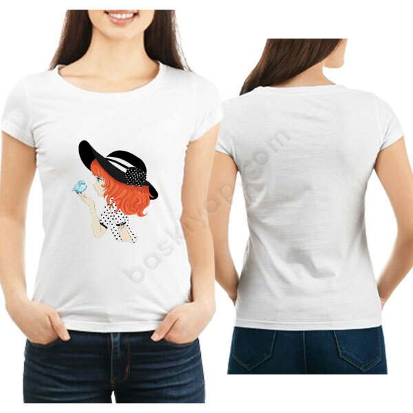 Sevimli Kız Baskılı Tişört online tasarla