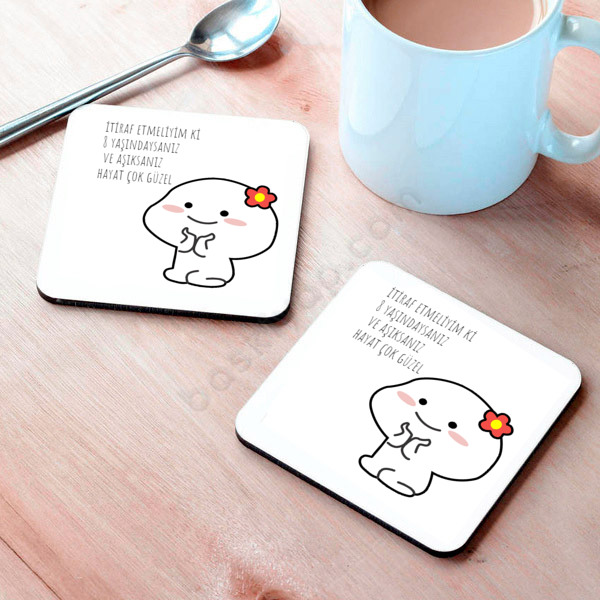 Sevimli Lil Tasarım Bardak Altlığı online tasarla