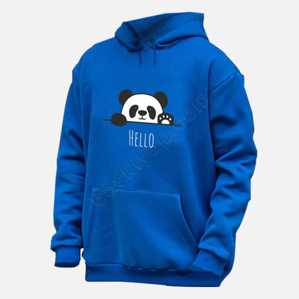 Sevimli Panda Baskılı Renkli Hoodie online tasarla