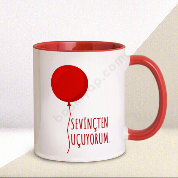 Sevinçten Uçuyorum Tasarım Kupa Bardak online tasarla