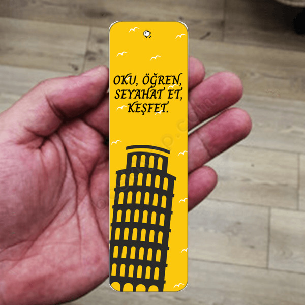 Seyahat Et Keşfet Metal Kitap Ayracı online tasarla