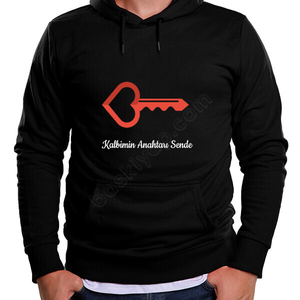 Sevgiliye Özel Kalbimin Anahtarı Sende Temalı Kombin Sweatshirt Kapşonlu online tasarla