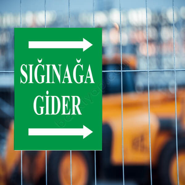 Sığınağa Gider Sağ Ok Levhası online tasarla