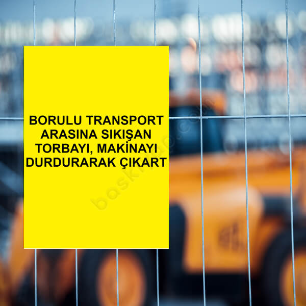 Sıkışan Torbayı Makinayı Durdurarak Çıkart Etiketi online tasarla
