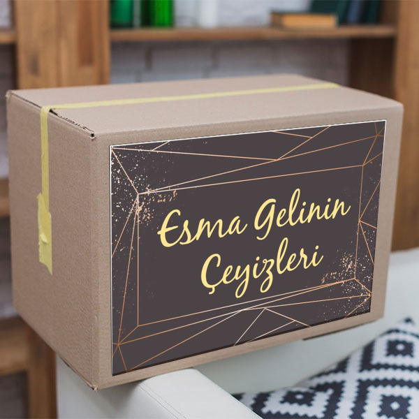 Siyah Altın Çerçeveli Çeyiz Atiketi online tasarla