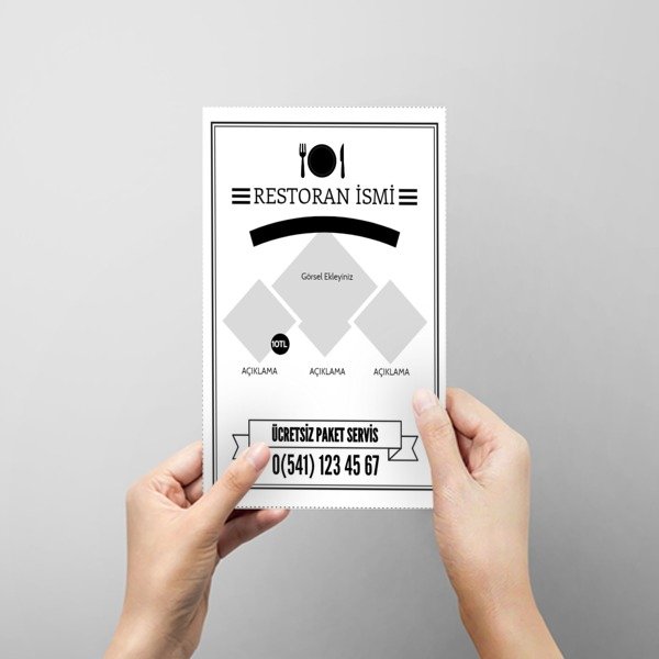 Siyah Beyaz Restoran online tasarla