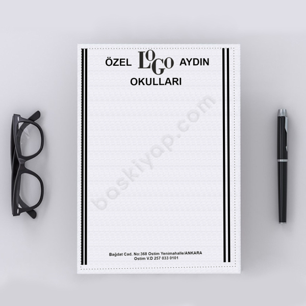 Siyah Çizgi Tasarımlı Antetli Kağıt online tasarla