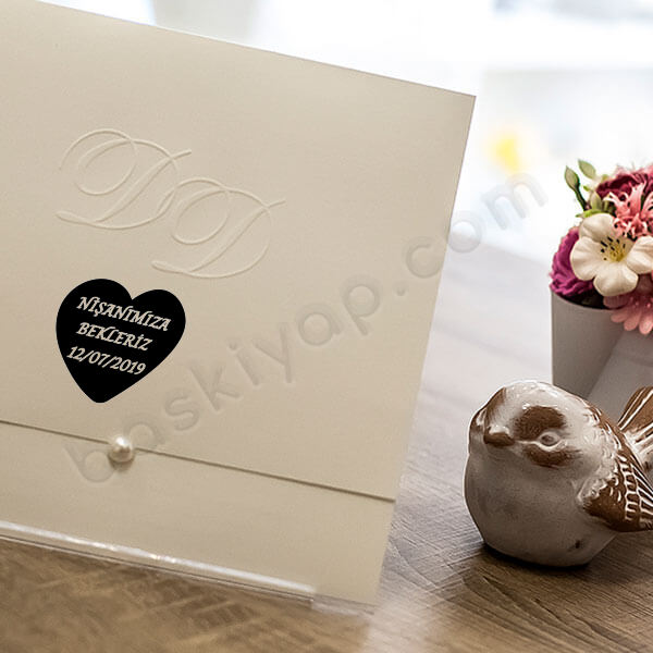 Siyah Kalpli Davetiye online tasarla