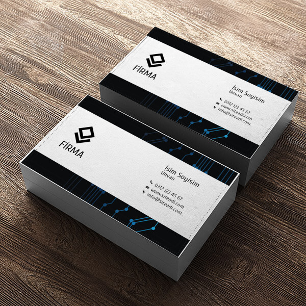 Siyah Mavi Geometrik online tasarla