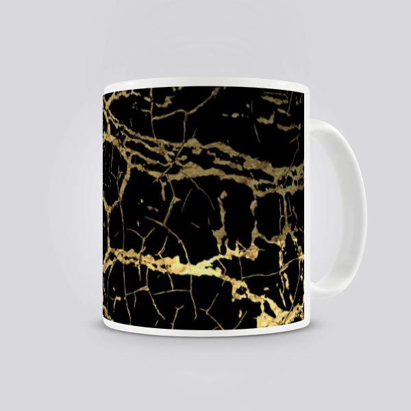 Siyah Mermer Desenli Kupa Bardak online tasarla