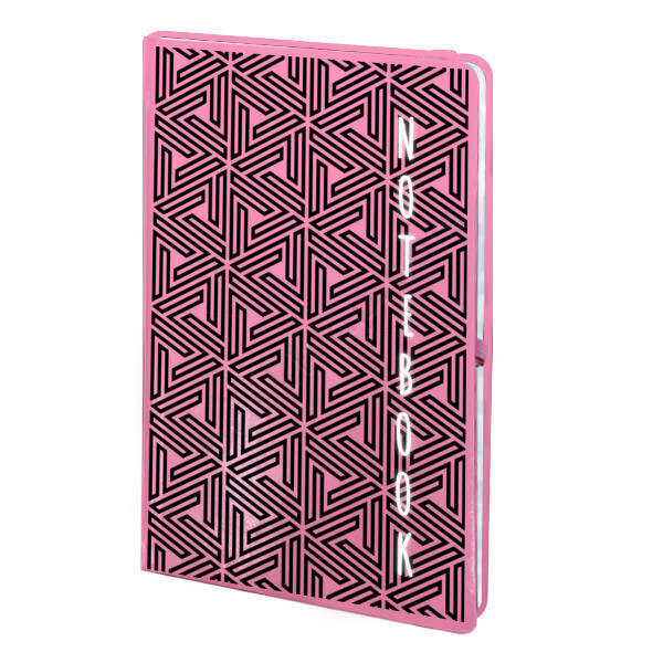 Siyah Üçgen Desenli Pembe Ajanda online tasarla