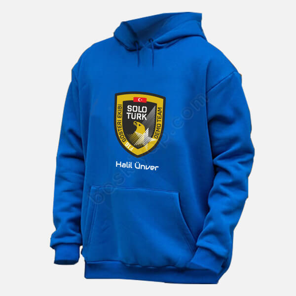 Solotürk Temalı İsme Özel Sweatshirt Kapşonlu Mavi online tasarla