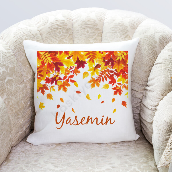 Sonbahar Temalı Kişiye Özel Yastık online tasarla
