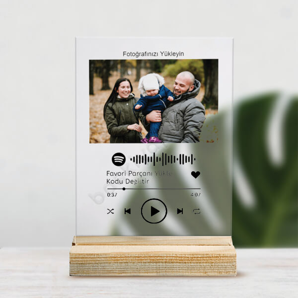 Spotify Fotoğraflı Kişiye Özel Pleksi Masaüstü Stand online tasarla