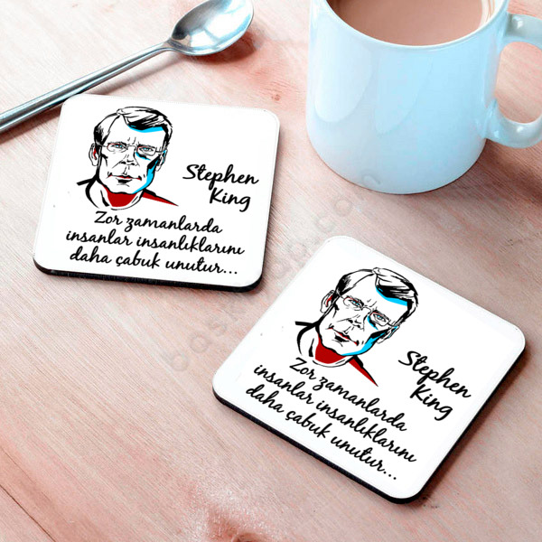 Stephen King Tasarımlı Metal Bardak Altlığı online tasarla