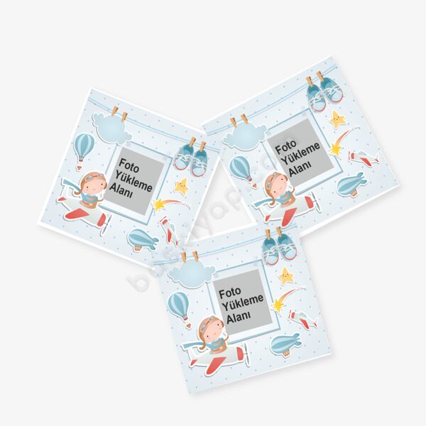 Fotoğraf Yüklemeli Bebeklere Özel Sticker online tasarla