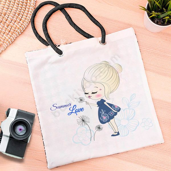 Summer Love Baskılı Bez Çanta online tasarla