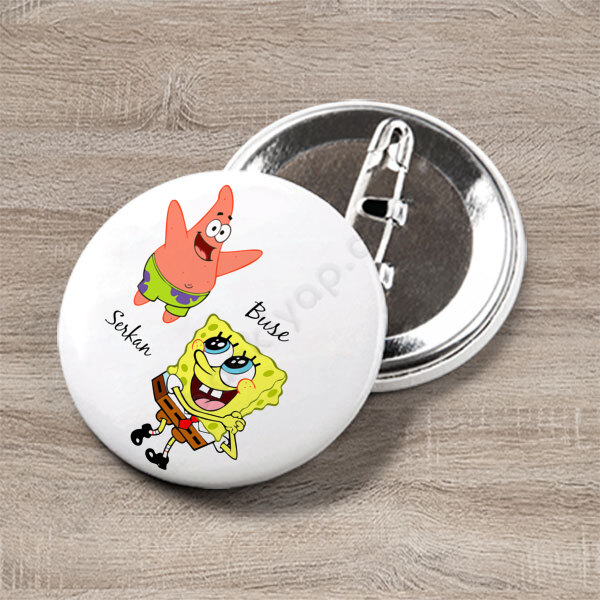 Sünger Bob Tasarım Buton Rozet online tasarla