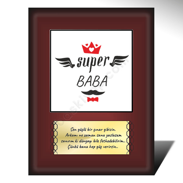 Süper Baba Tasarımlı Plaket online tasarla