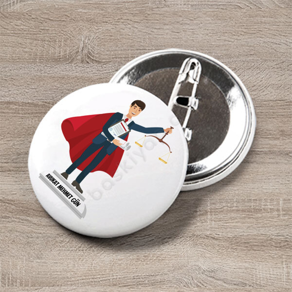 Süperman Avukat Baskılı Buton Rozet online tasarla