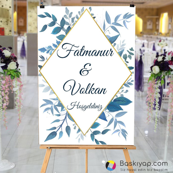 Mavi Çiçekli online tasarla