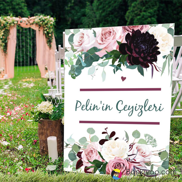 Mor Pembe Çiçekli online tasarla