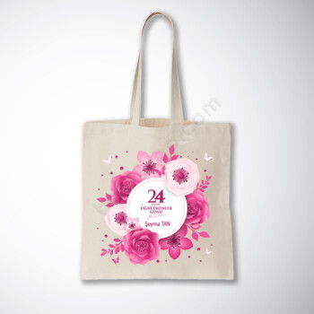 24 Kasım Öğretmenler Günü Baskılı Ekonomik Çanta online tasarla