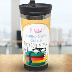 24 Kasım Öğretmenler Günü Baskılı Termos online tasarla