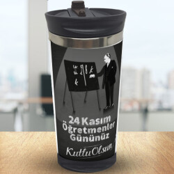 24 Kasım Öğretmenler Günü Kutlu Olsun Baskılı Termos online tasarla