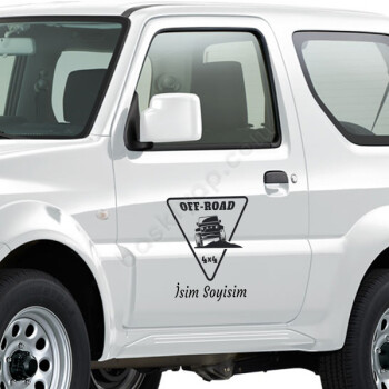 Kişiye Özel Arazi Aracı Tasarımlı Sticker online tasarla